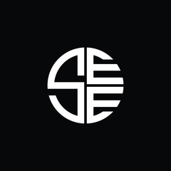SEE logo SEE icon SEE monogram SEE letter minimalist Circle flat Unique modern abstract logo design.