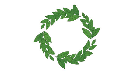 Vivid Green Leaves Arranged In A Perfect Circle, Symbolizing Nature's Endless Cycle