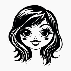 mascot vector logo design for beauty salon or hair 