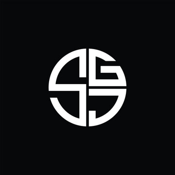 SGJ logo SGJ icon SGJ monogram SGJ letter minimalist Circle flat Unique modern abstract logo design.