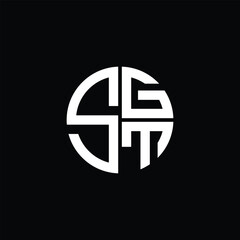 SGT logo SGT icon SGT monogram SGT letter minimalist Circle flat Unique modern abstract logo design.
