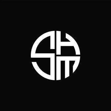 SHM logo SHM icon SHM monogram SHM letter minimalist Circle flat Unique modern abstract logo design.