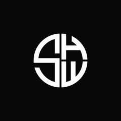 SHW logo SHW icon SHW monogram SHW letter minimalist Circle flat Unique modern abstract logo design.