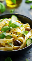 Zucchini Pasta with Olives and Basil