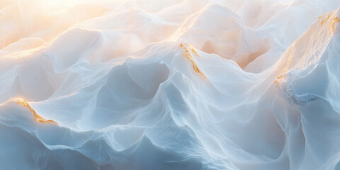 Winter Mountain Landscape with Golden Light