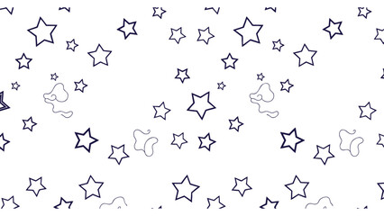 Minimal Star Outline Pattern with Abstract Shapes