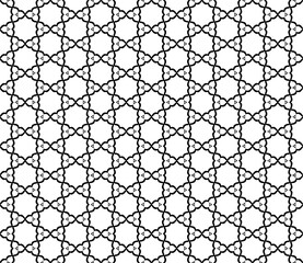 Fototapeta premium Black and white seamless abstract pattern. Background and backdrop. Grayscale ornamental design.