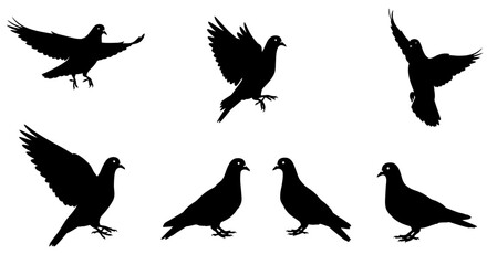A vector set of cute flying bird silhouettes, perfect for nature-inspired designs
