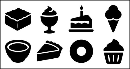 Dessert Silhouette Icons