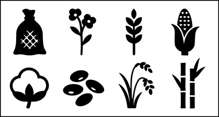 Farming Product Silhouette Icons