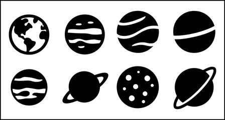 Planet Silhouette Icons © Adventure