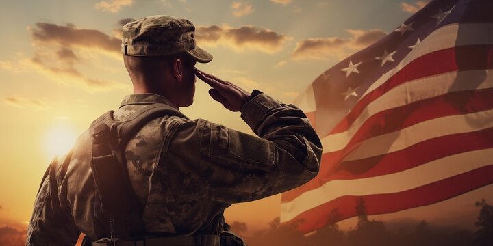 Young military soldier in camouflage uniform aiming a rifle, ready for combat