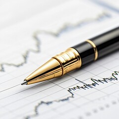 Fototapeta premium Analyzing financial trends and data insights office space graphical analysis professional environment close-up perspective financial reporting