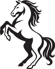 Horse silhouette strong and majestic pose, Powerful stallion in dramatic outline