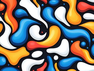 Abstract, colorful, liquid-like shapes