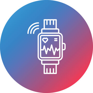 Samrt Band Line Gradient Circle Background Icon