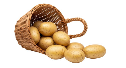 Isolated Basket with Potatoes