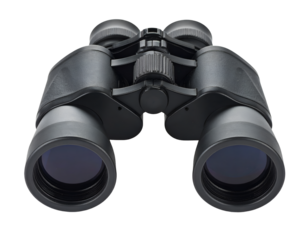 Binoculars up close: A detailed close-up shot of a sleek, black pair of binoculars. perfect for exploration and discovery.