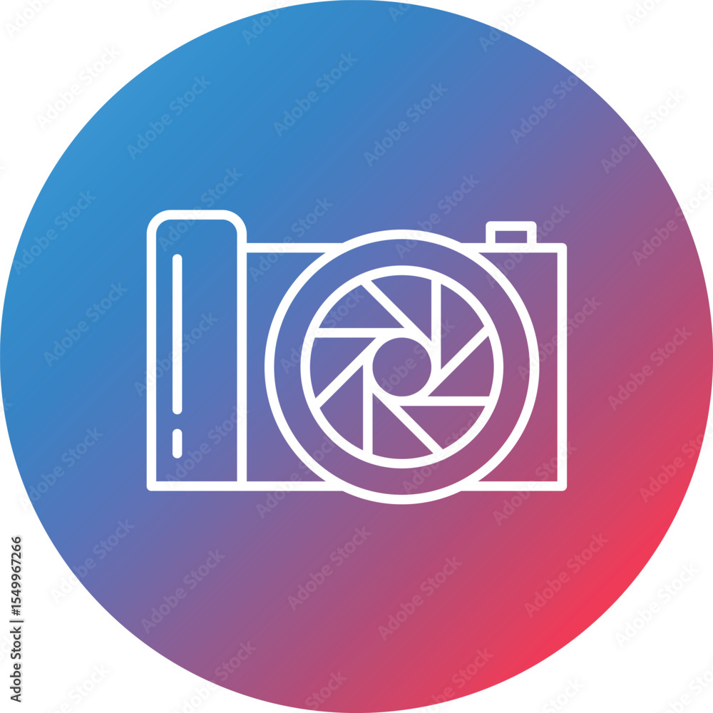 Poster advanced camera line gradient circle background icon