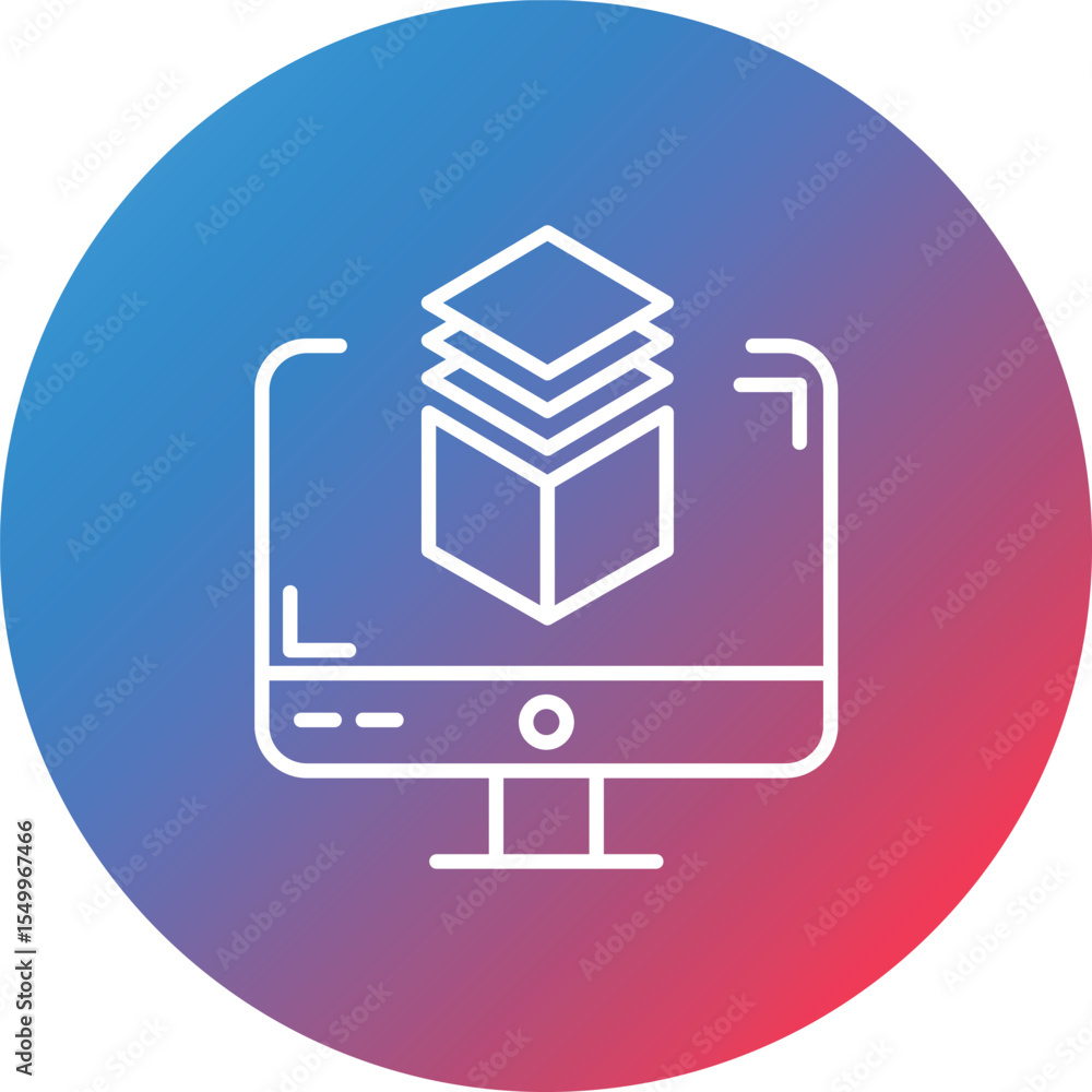 Poster augmented reality line gradient circle background icon