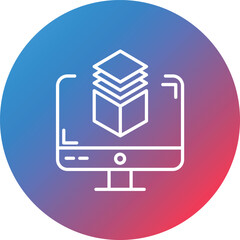 Augmented Reality Line Gradient Circle Background Icon