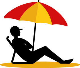 silhouette of a man with an umbrella