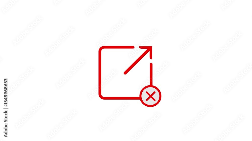 Poster simple red u shape with rounded corners on a clean white background