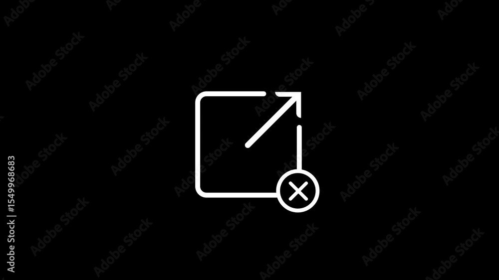 Poster minimalist white u shape outline on a solid black background with subtle rounded corners