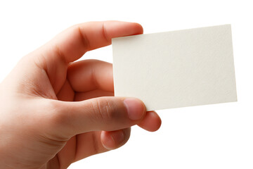 Fototapeta premium Hand holding a blank business card. Perfect for branding and design.