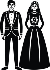 bride and groom silhouettes