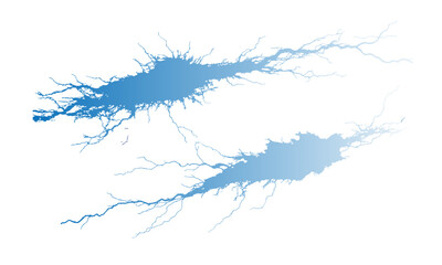 High Voltage Lightning Strike Glow Effect vector , Isolated on Transparent
