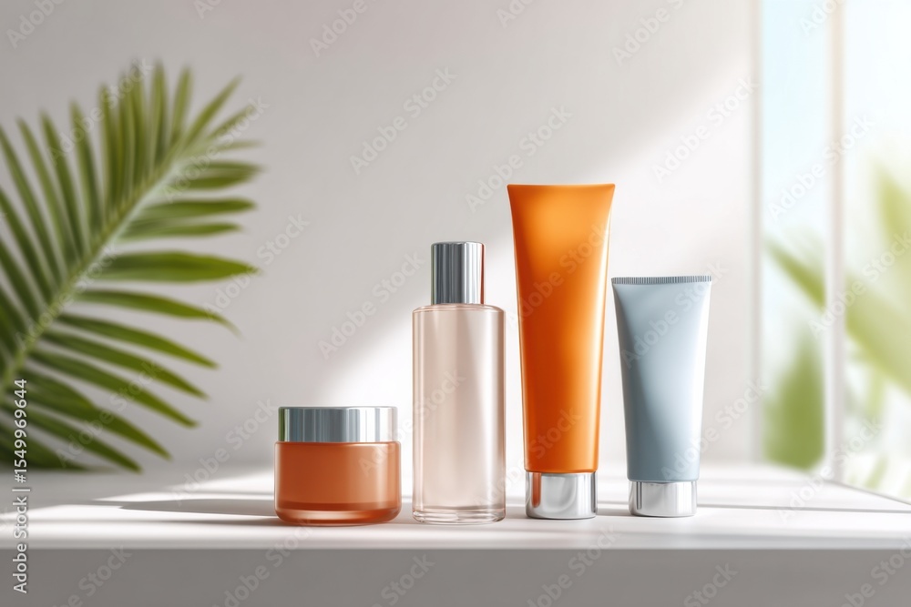 Poster display of close-up micellar gel products against a bright backdrop with ample space for text