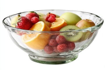 Fresh fruit salad in a glas bowl