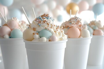 Ice cream scoops in a cup