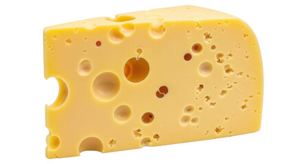 Isolated Cheese Block with Holes