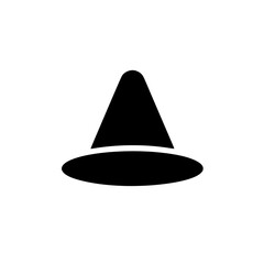 Fototapeta premium a black and white icon of a cone black, cone, hat, icon , Generative art.