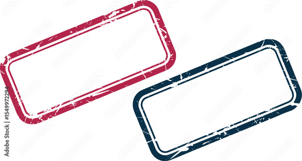 Poster grunge frame vector template design with red and blue colors for graphic design and web design use e