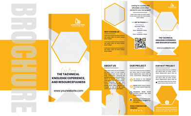 Corporate Construction Trifold Brochure Design &ndash; Real Estate and Contractor Promotion