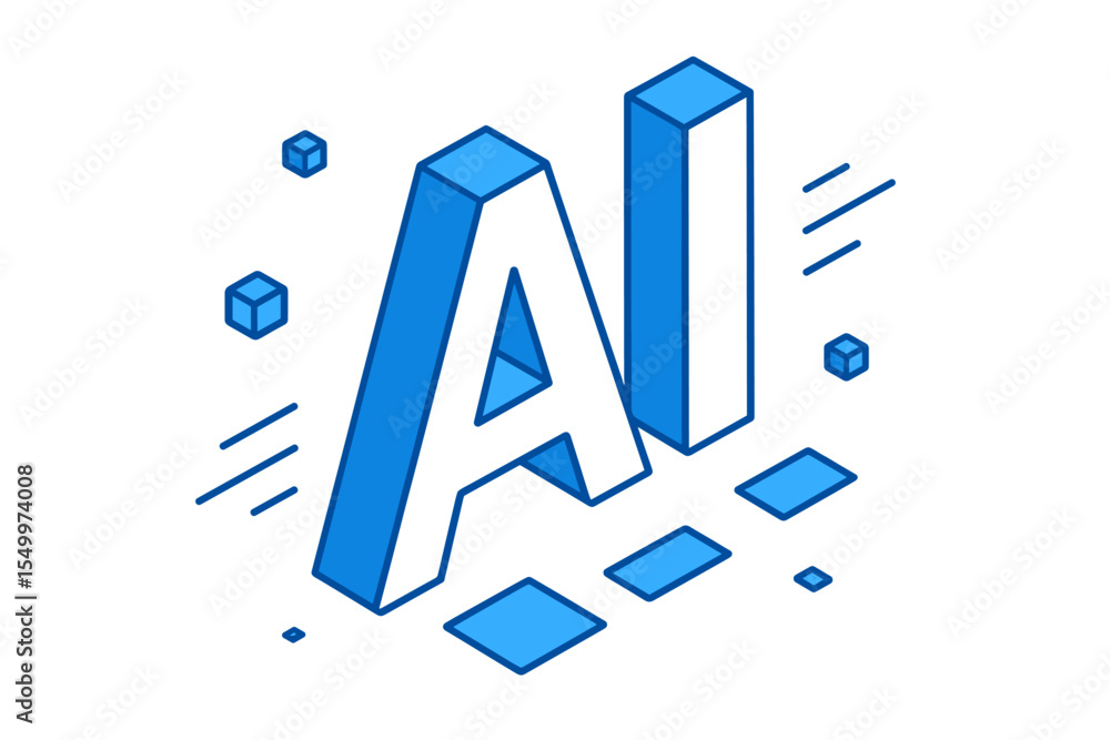 Poster the background is a vector typographic isometric creation made by ai