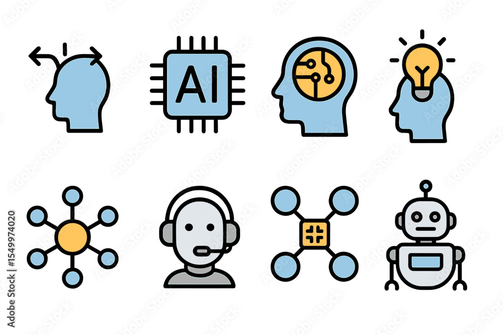 Poster this collection is a icon set that includes vector graphics representing future technology, such as 