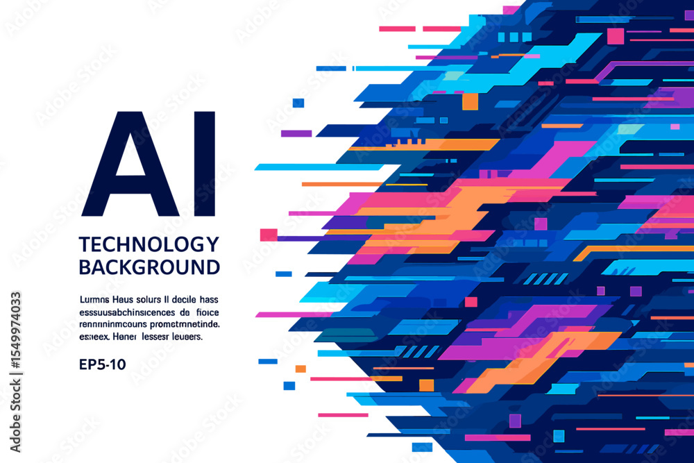 Aufkleber ai technology abstract background. art creative banner concept in digital glitch style. high tech po