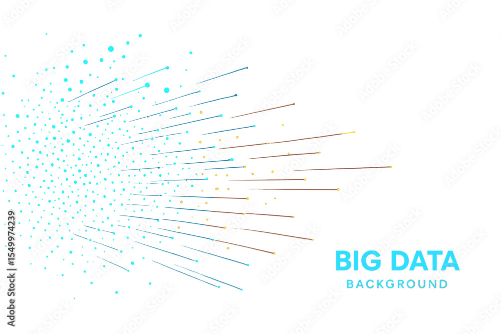 Poster big data abstract background, a digital backdrop featuring glowing particles, sparkling points, and 