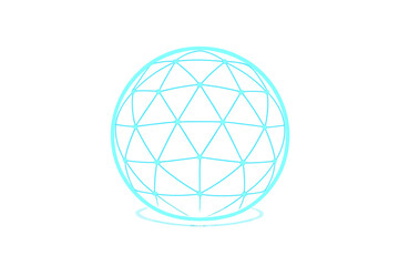 A spherical protective energy dome set against a blue background symbolizes the shield of cybersecurity, internet safety, and healthcare