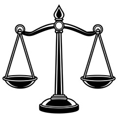 Scales of justice isolated on white background in graphic illustration