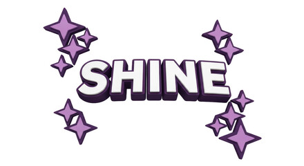 Isolated Shine Text with Stars