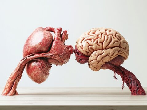 3D anatomical model of heart and brain