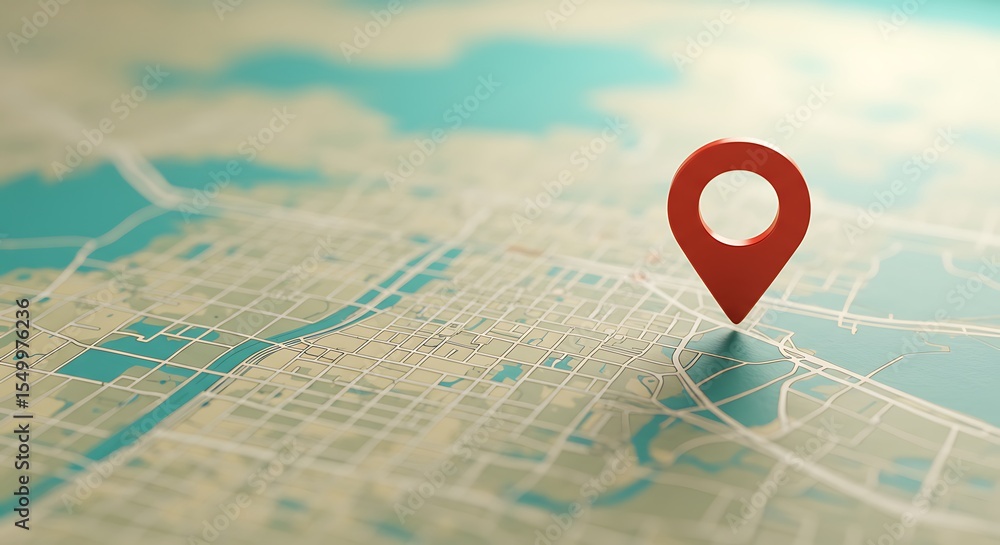 Poster navigating the world finding your exact location on a digital map