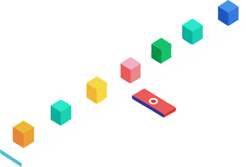 Obraz premium colorful cubes on a white background 3d