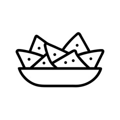 Guacamole with chips ,  black icon 