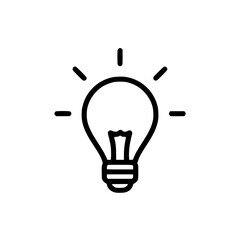 a simple icon of a light bulb bulb, icon, light, light bulb, logo , Generative art.
